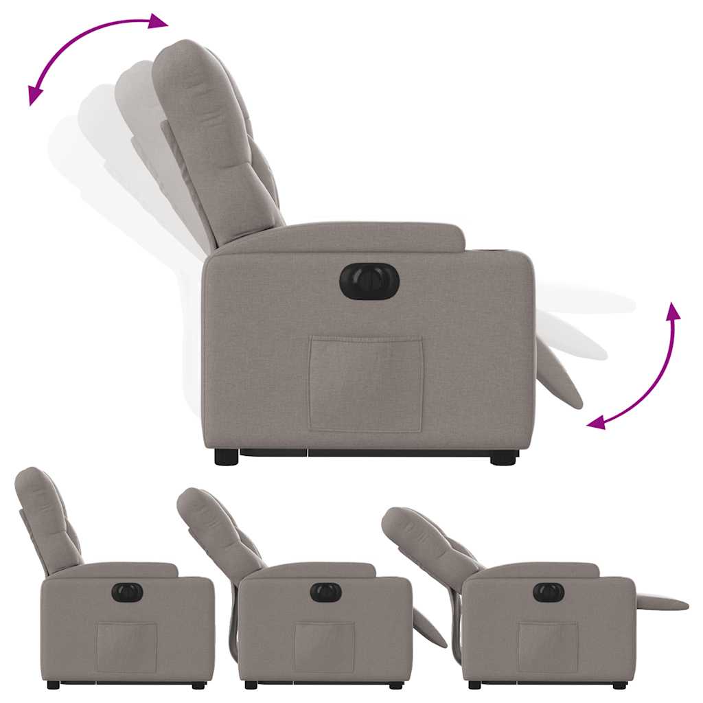 Fauteuil inclinable électrique taupe tissu - XIOS
