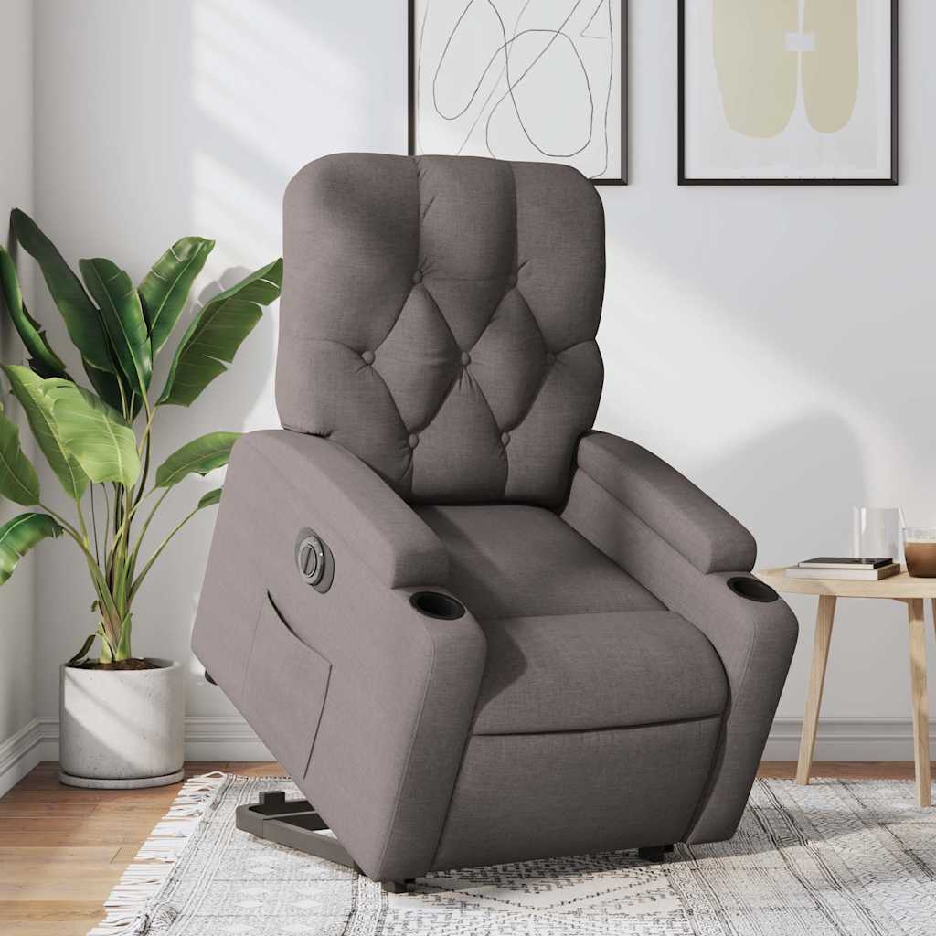 Fauteuil inclinable électrique taupe tissu - XIOS