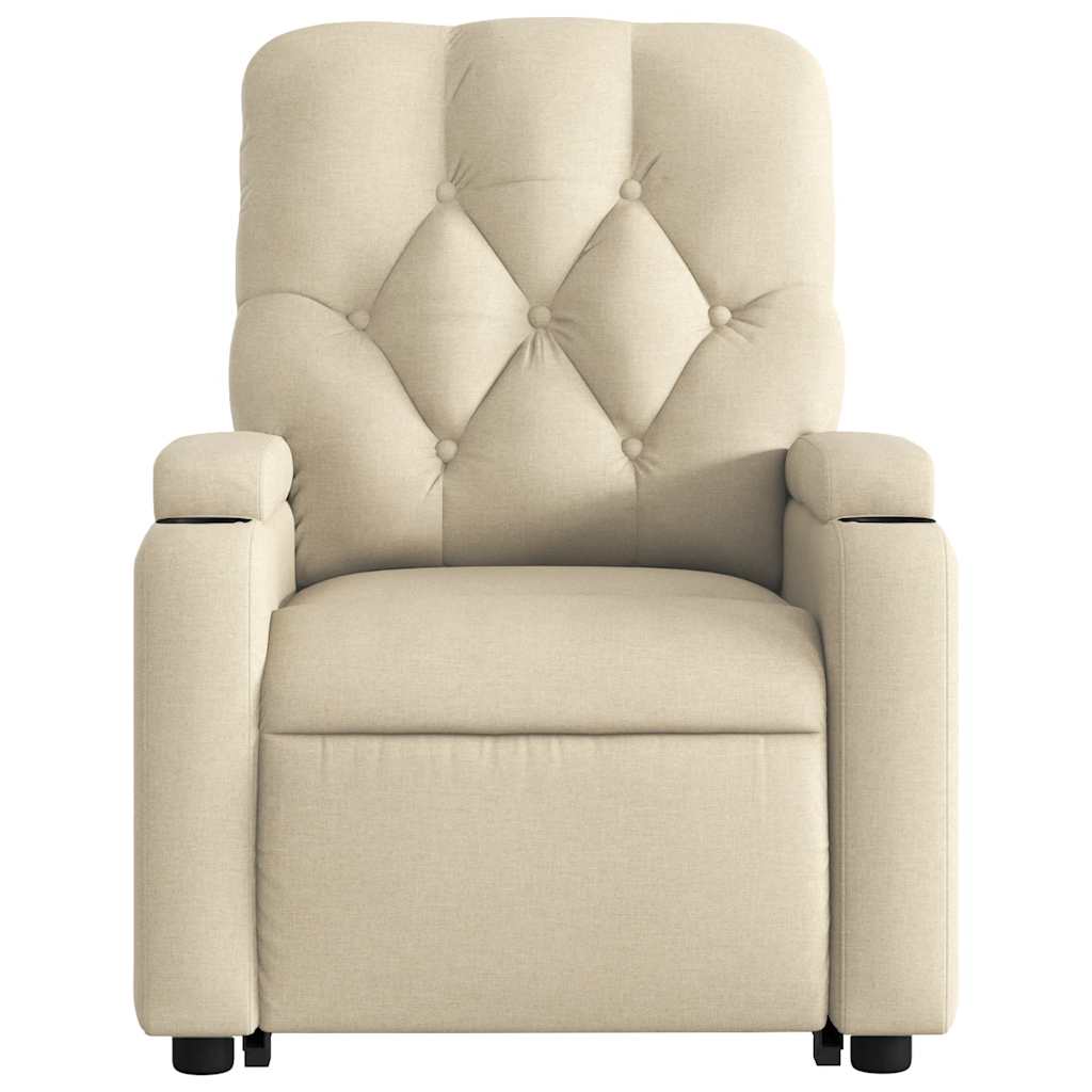 Fauteuil inclinable électrique crème tissu - XIOS