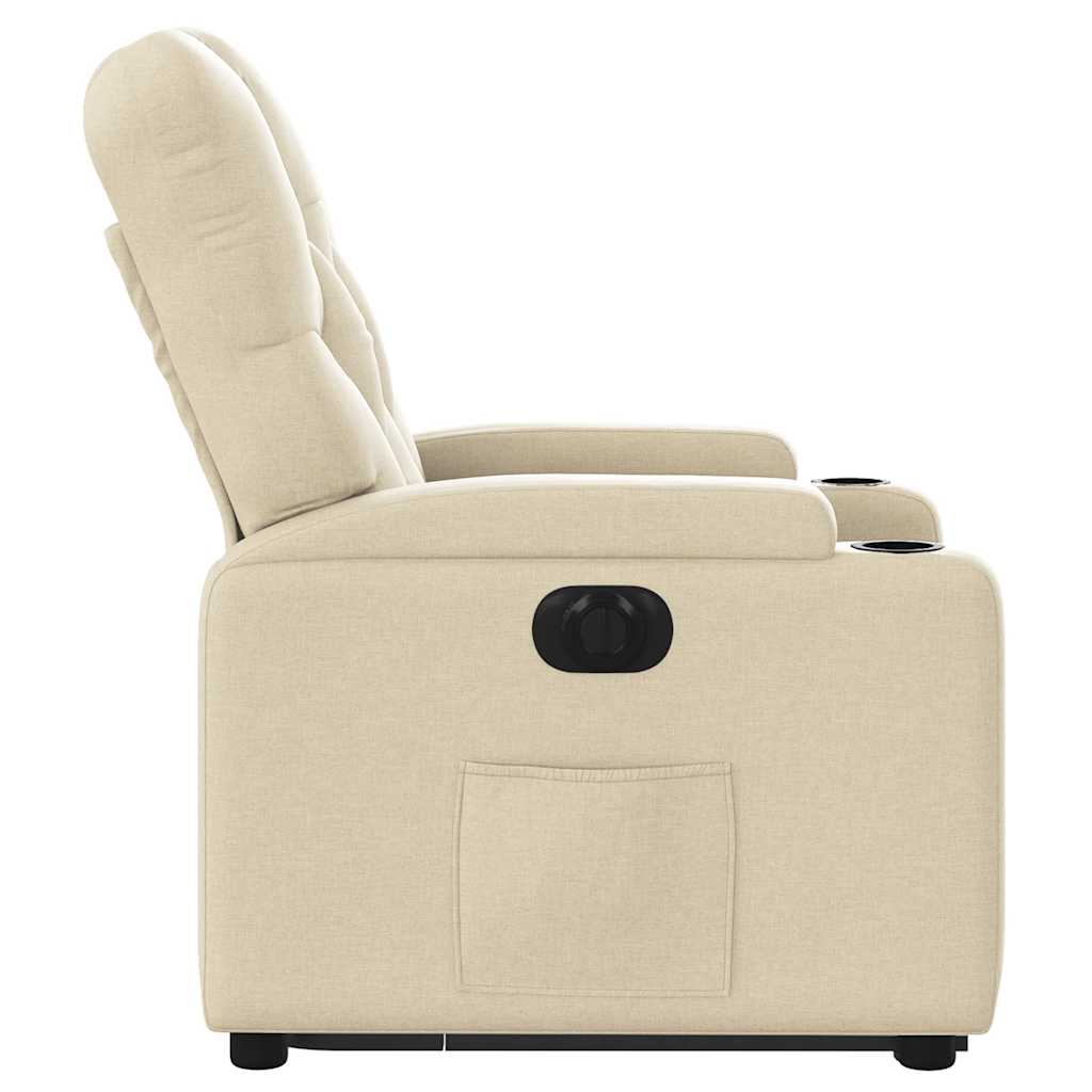 Fauteuil inclinable électrique crème tissu - XIOS