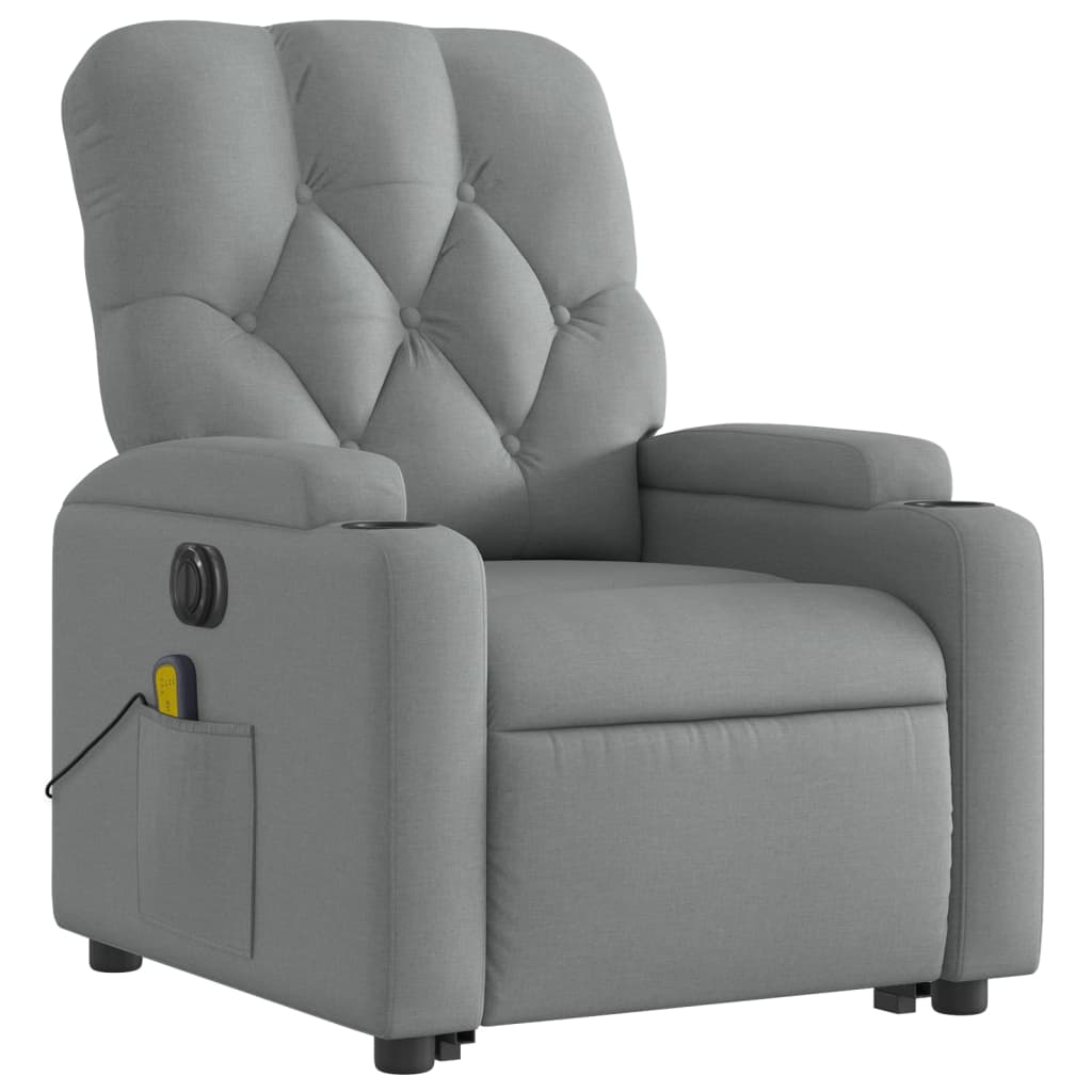 Fauteuil inclinable de massage électrique Gris clair Tissu - XIOS