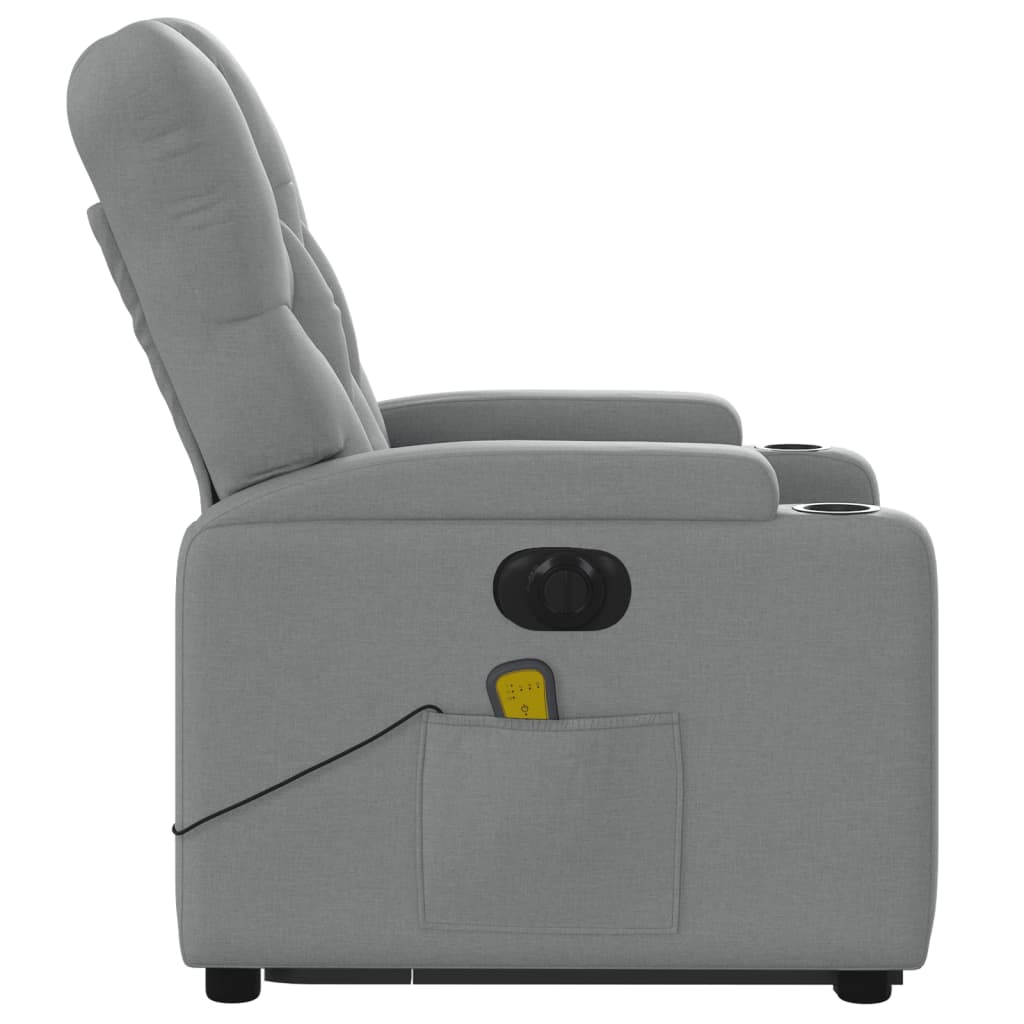 Fauteuil inclinable de massage électrique Gris clair Tissu - XIOS