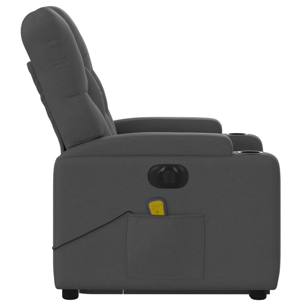 Fauteuil inclinable de massage électrique Gris foncé Tissu - XIOS