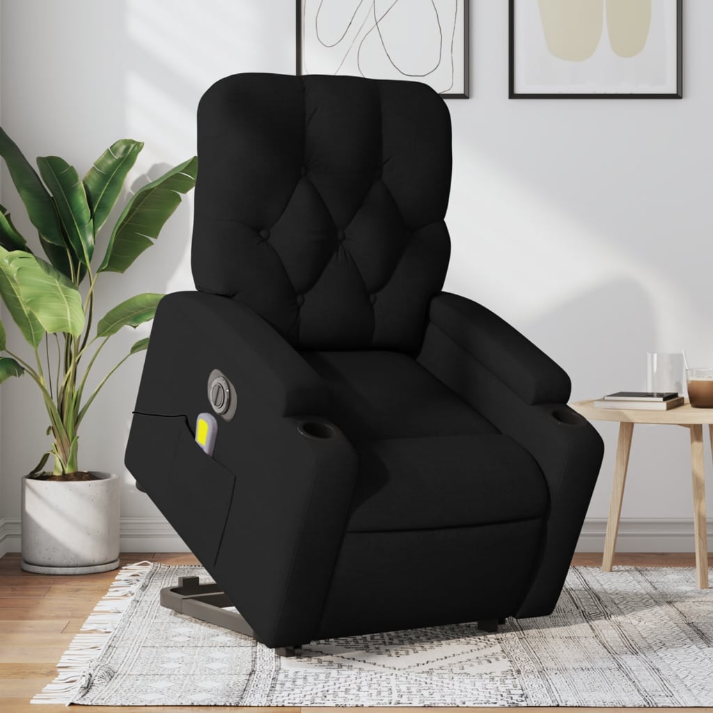 Fauteuil inclinable de massage électrique Noir Tissu - XIOS
