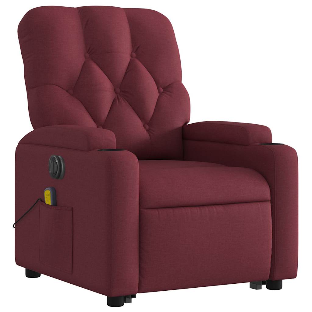 Fauteuil inclinable de massage électrique Rouge bordeaux Tissu - XIOS