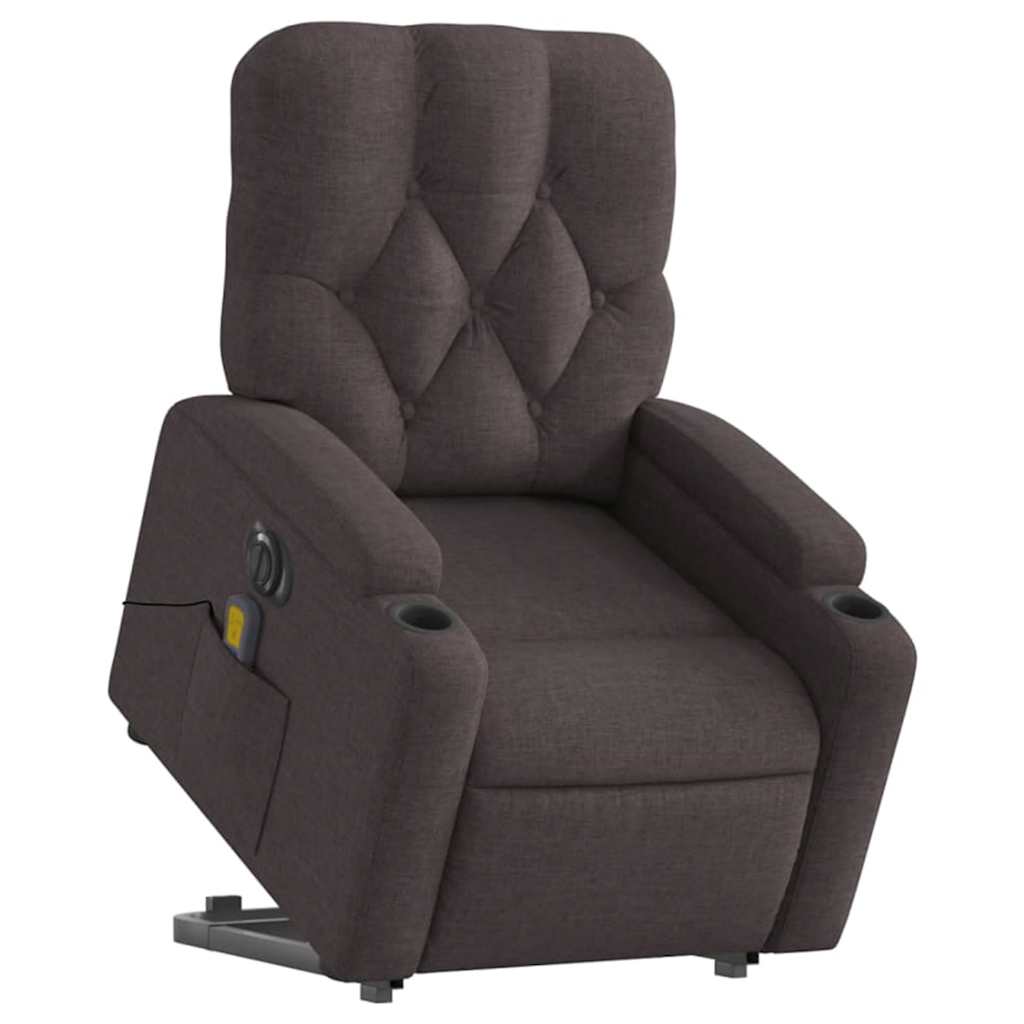 Fauteuil inclinable de massage électrique Marron foncé Tissu - XIOS