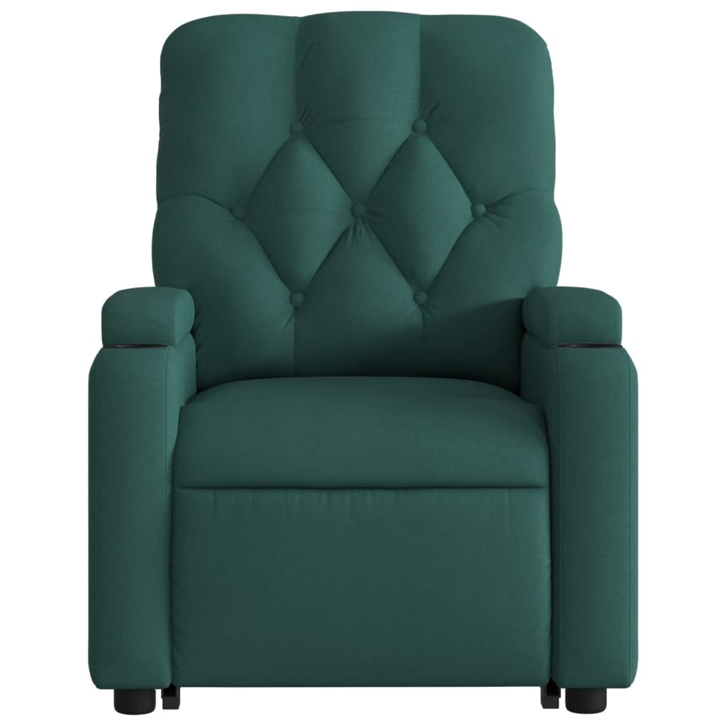 Fauteuil inclinable de massage électrique Vert foncé Tissu