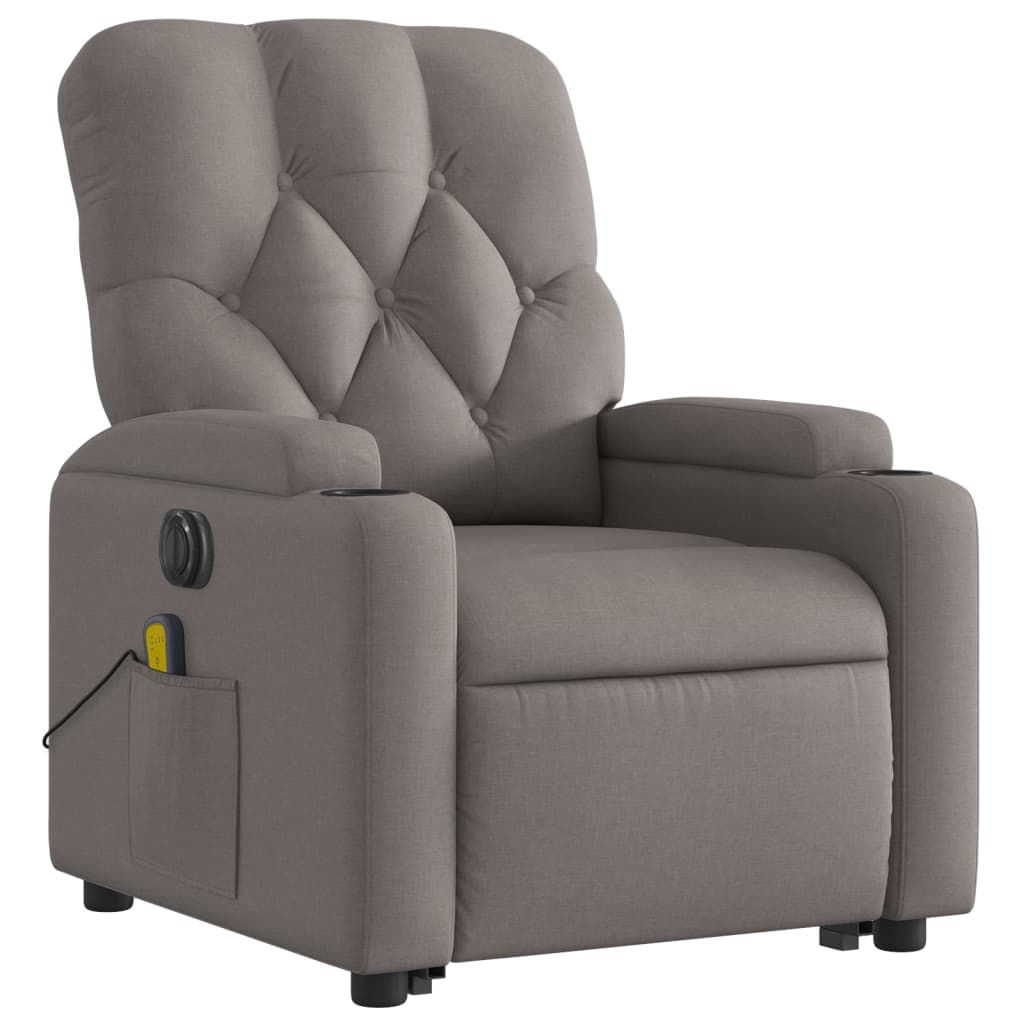 Fauteuil inclinable de massage électrique Taupe Tissu - XIOS