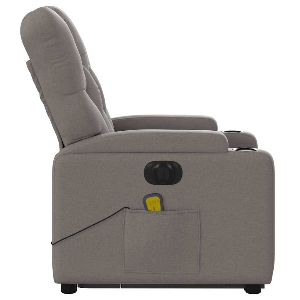 Fauteuil inclinable de massage électrique Taupe Tissu - XIOS