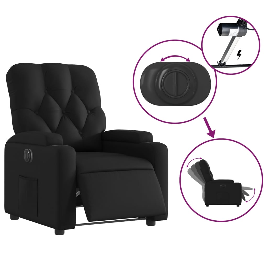 Fauteuil inclinable électrique Noir Similicuir - XIOS