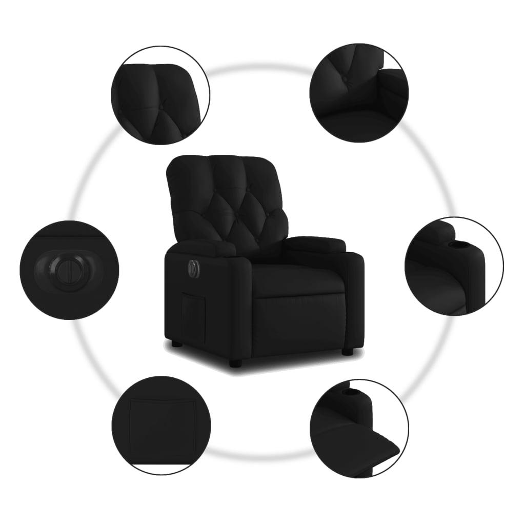 Fauteuil inclinable électrique Noir Similicuir - XIOS