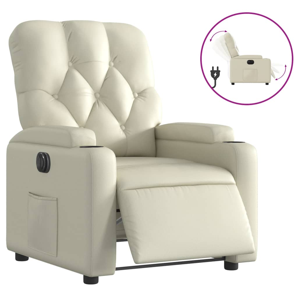 Fauteuil inclinable électrique Crème Similicuir - XIOS