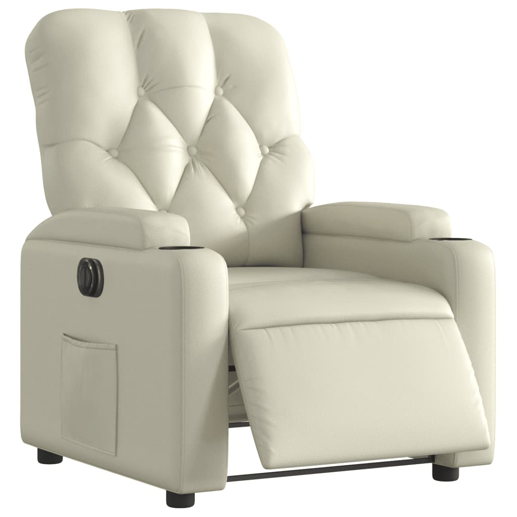 Fauteuil inclinable électrique Crème Similicuir - XIOS