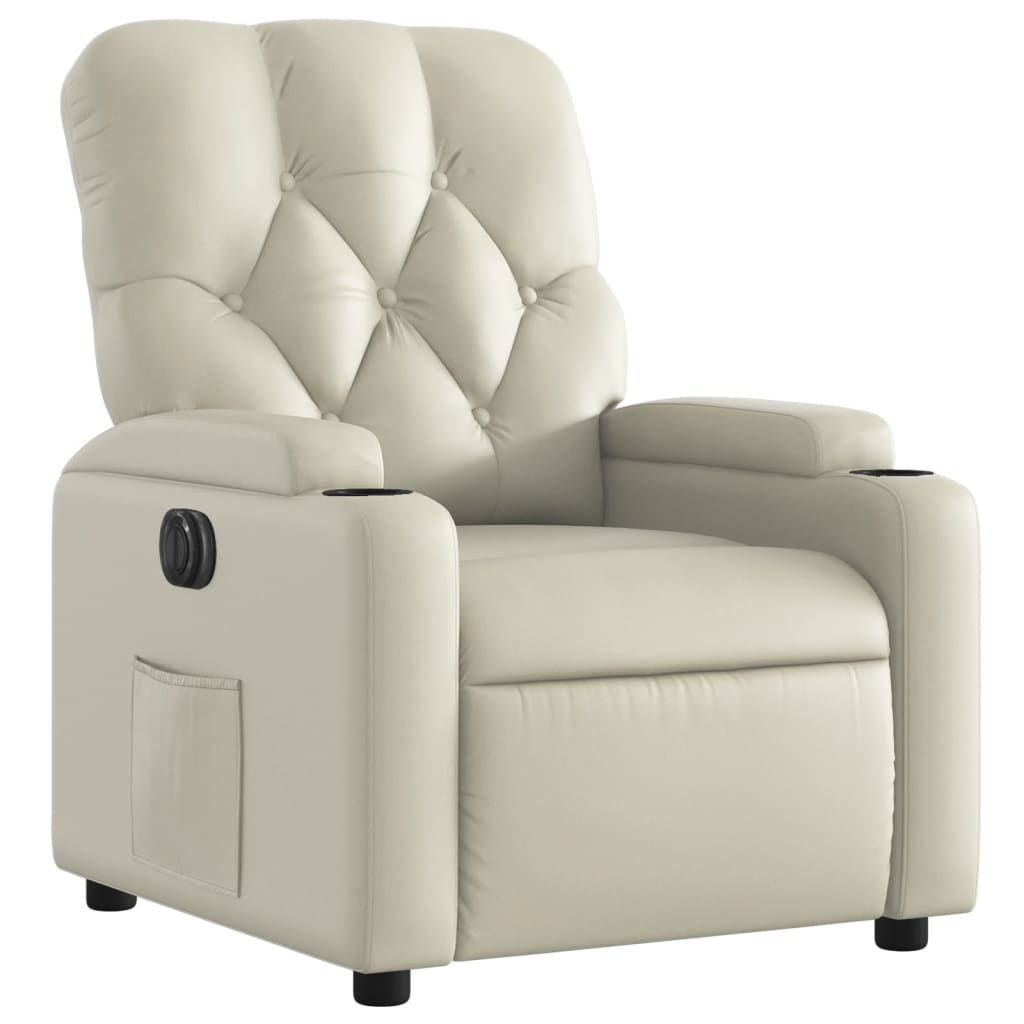Fauteuil inclinable électrique Crème Similicuir - XIOS