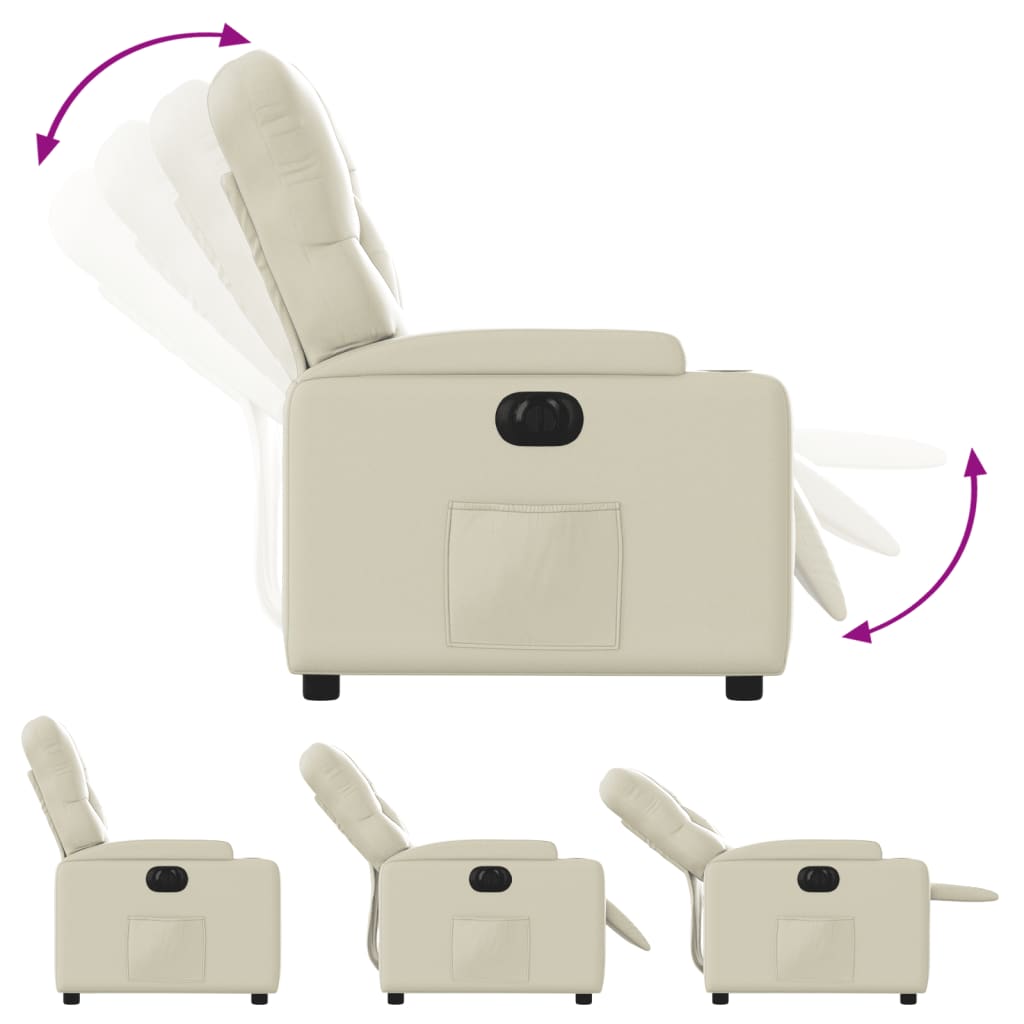Fauteuil inclinable électrique Crème Similicuir - XIOS