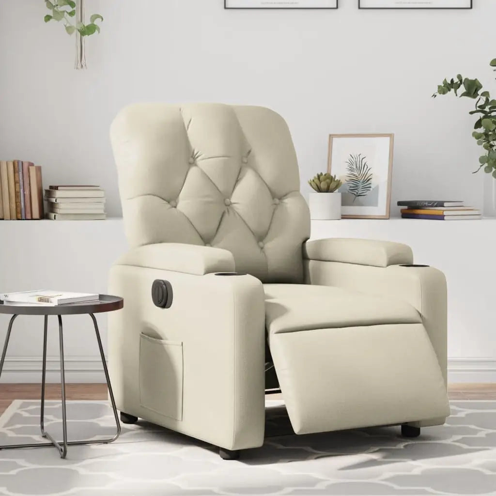 Fauteuil inclinable électrique Crème Similicuir - XIOS