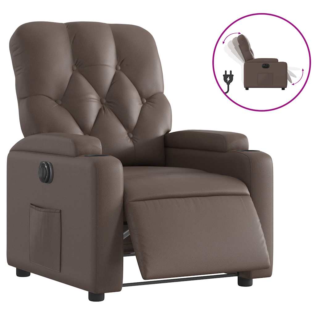 Fauteuil inclinable électrique Marron Similicuir - XIOS
