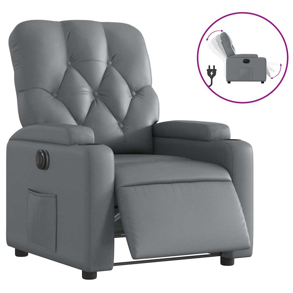 Fauteuil inclinable électrique Gris Similicuir - XIOS