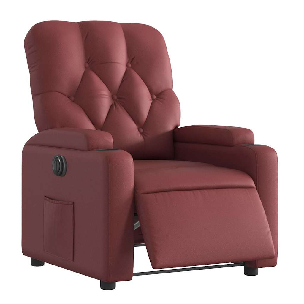Fauteuil inclinable électrique Rouge bordeaux Similicuir - XIOS