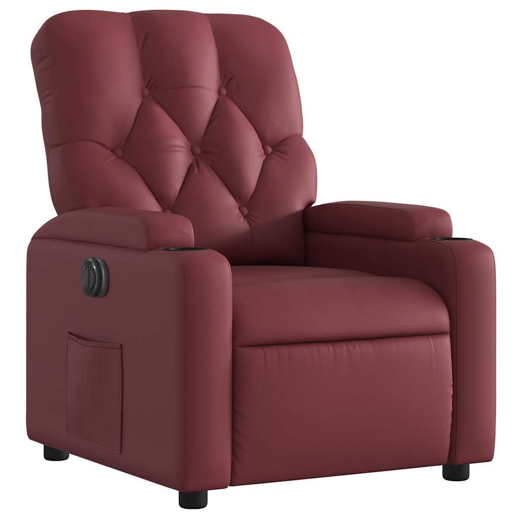 Fauteuil inclinable électrique Rouge bordeaux Similicuir - XIOS