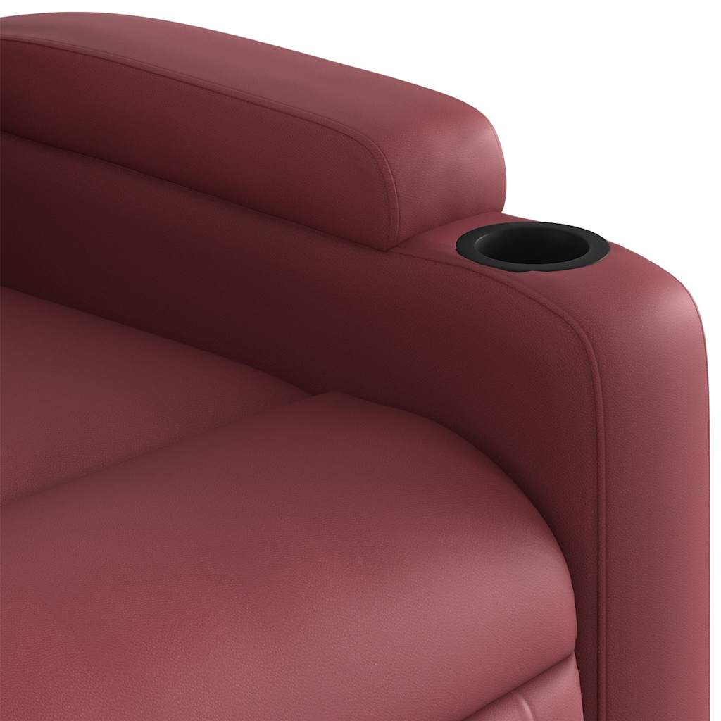 Fauteuil inclinable électrique Rouge bordeaux Similicuir - XIOS
