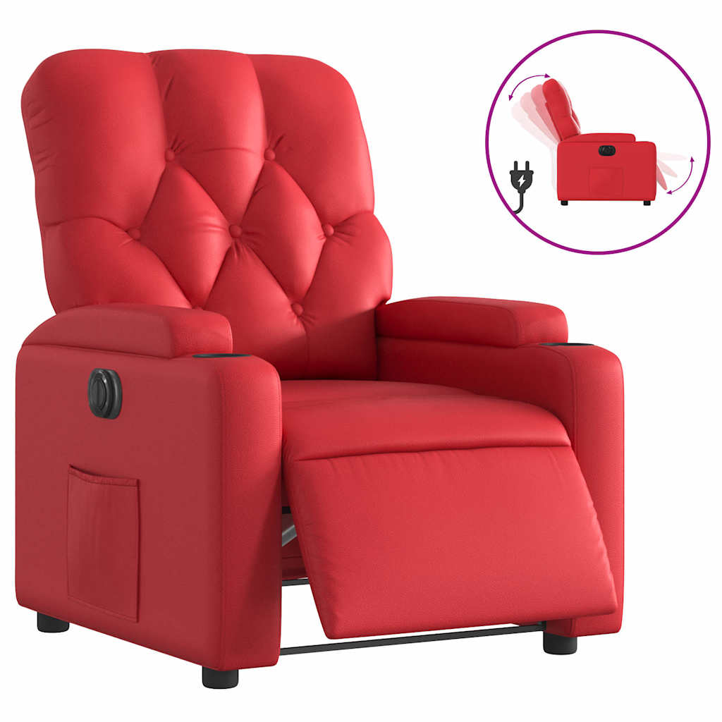 Fauteuil inclinable électrique Rouge Similicuir - XIOS