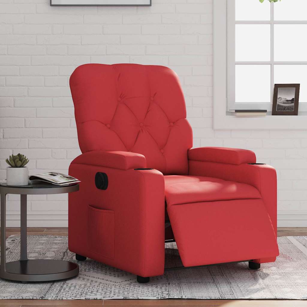 Fauteuil inclinable électrique Rouge Similicuir - XIOS