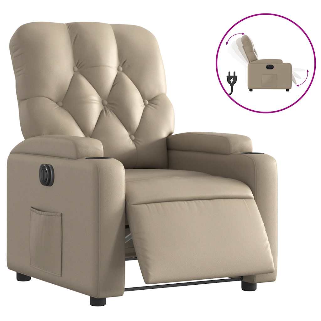 Fauteuil inclinable électrique Cappuccino Similicuir - XIOS
