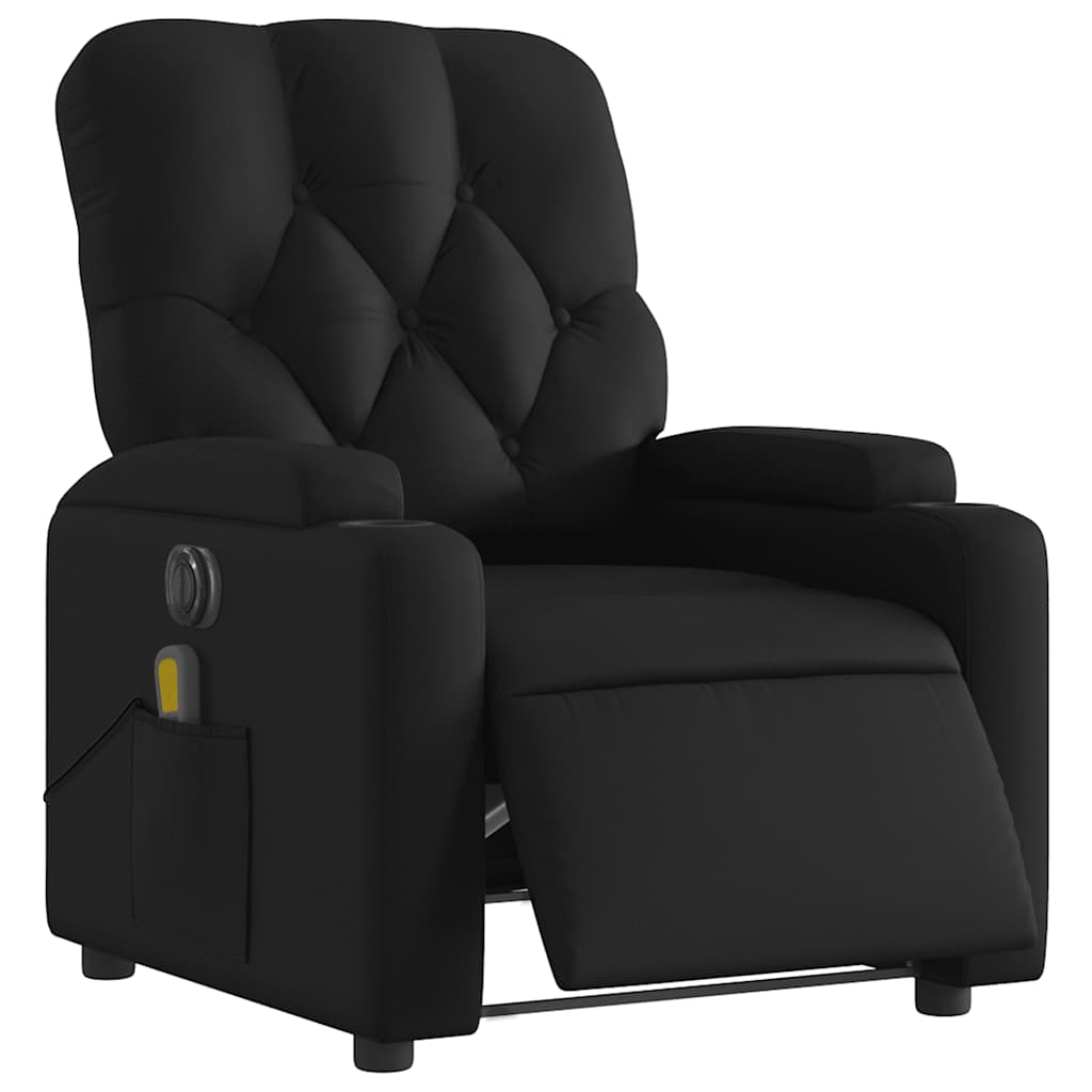 Fauteuil de massage inclinable électrique noir similicuir - XIOS