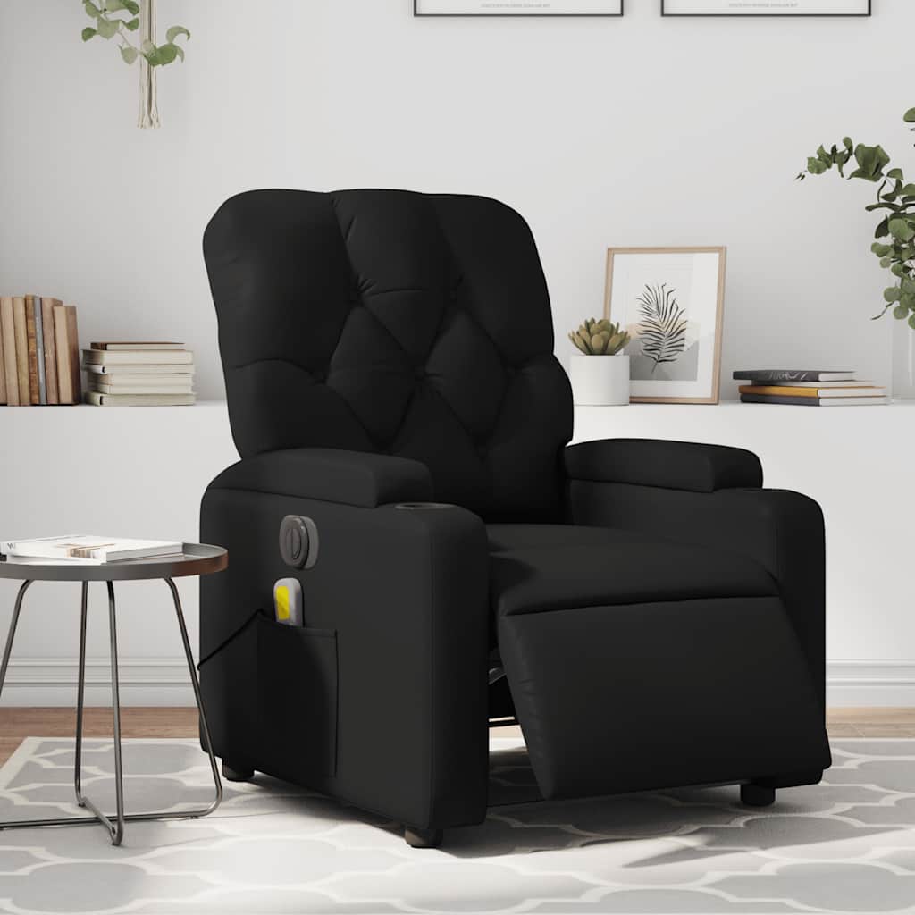 Fauteuil de massage inclinable électrique noir similicuir - XIOS