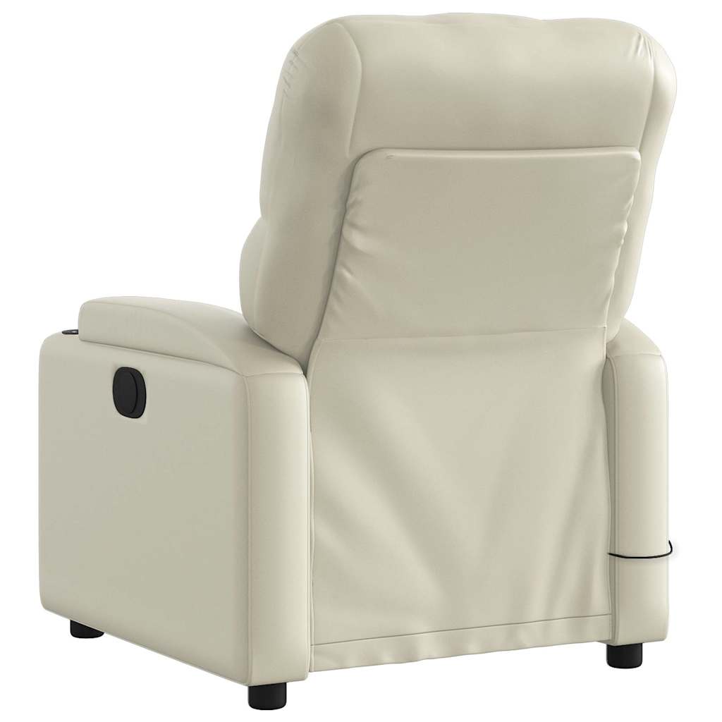 Fauteuil de massage inclinable électrique crème similicuir - XIOS