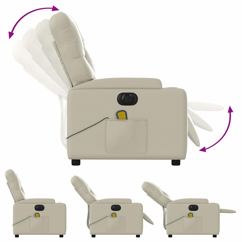 Fauteuil de massage inclinable électrique crème similicuir - XIOS