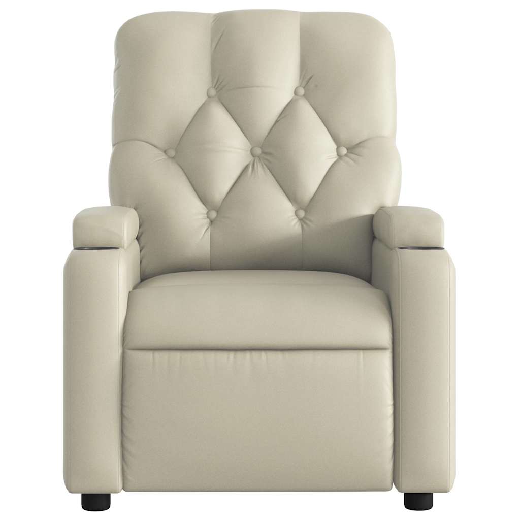 Fauteuil de massage inclinable électrique crème similicuir - XIOS