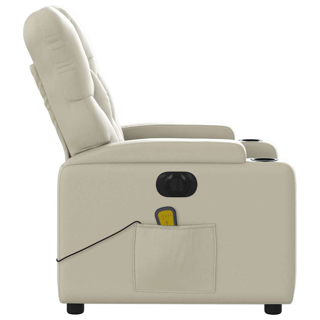 Fauteuil de massage inclinable électrique crème similicuir - XIOS