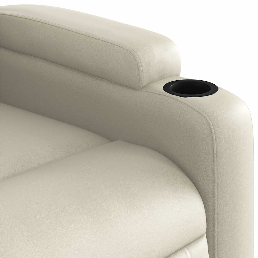 Fauteuil de massage inclinable électrique crème similicuir - XIOS