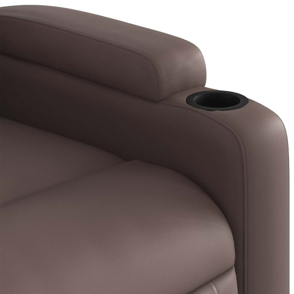 Fauteuil de massage inclinable électrique marron similicuir