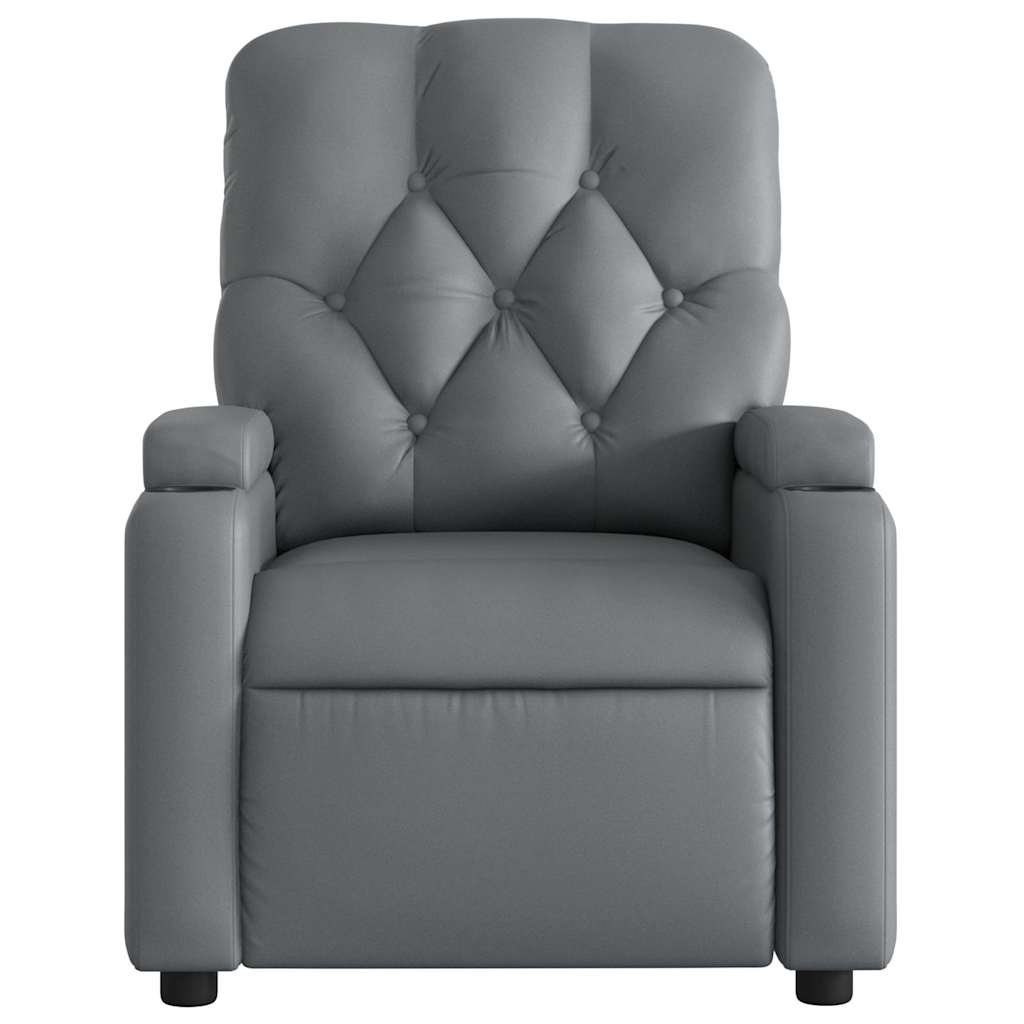 Fauteuil de massage inclinable électrique gris similicuir - XIOS