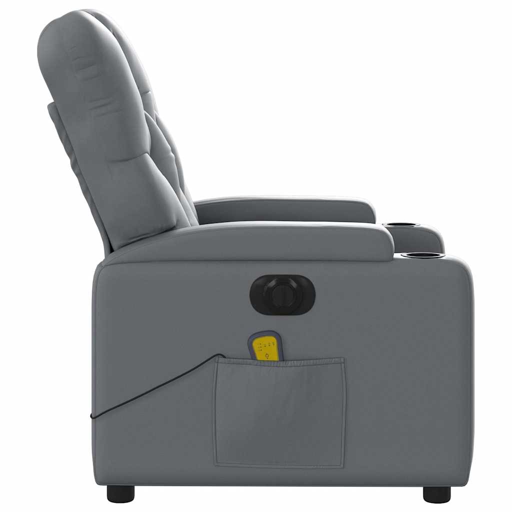 Fauteuil de massage inclinable électrique gris similicuir - XIOS