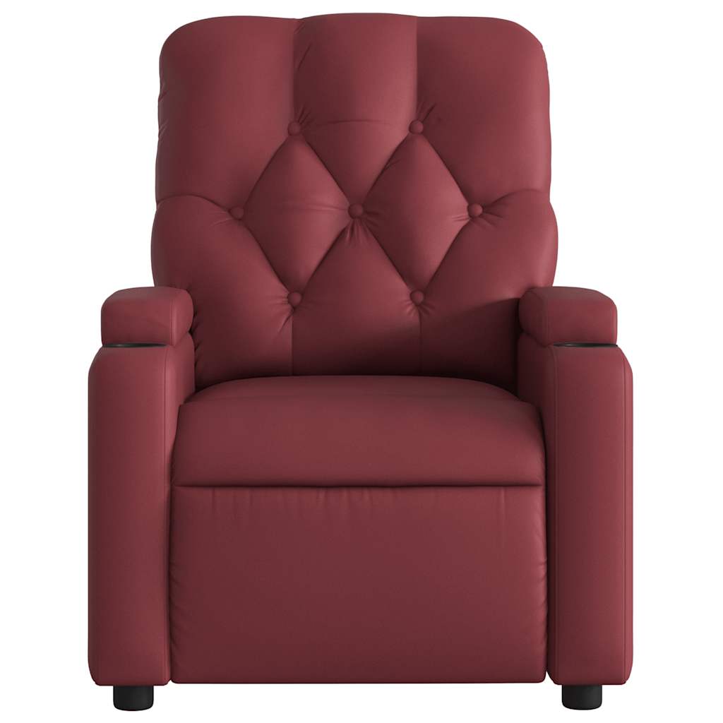 Fauteuil de massage inclinable électrique rouge bordeaux