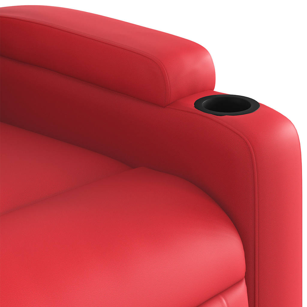 Fauteuil de massage inclinable électrique rouge similicuir - XIOS