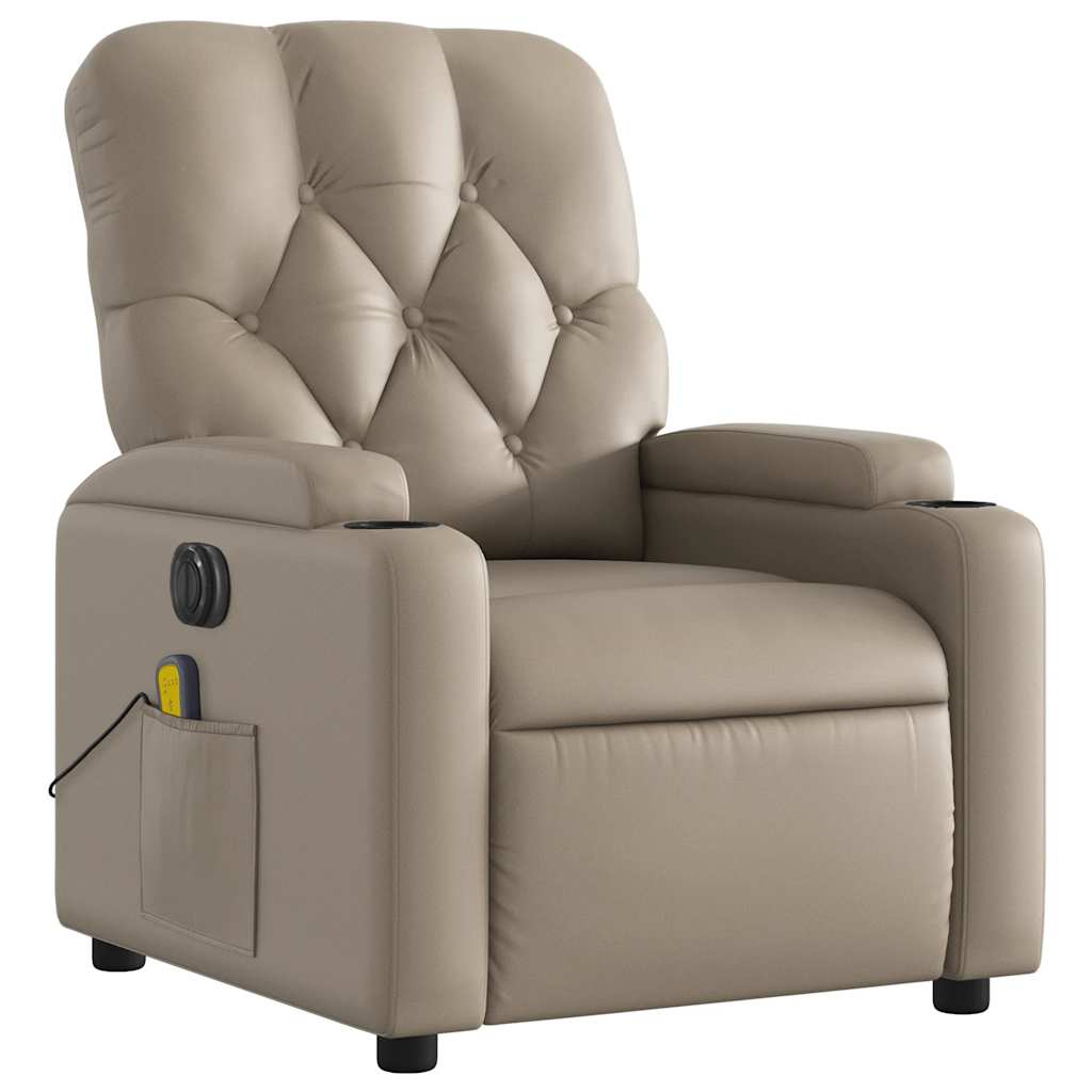 Fauteuil de massage inclinable électrique cappuccino similicuir - XIOS