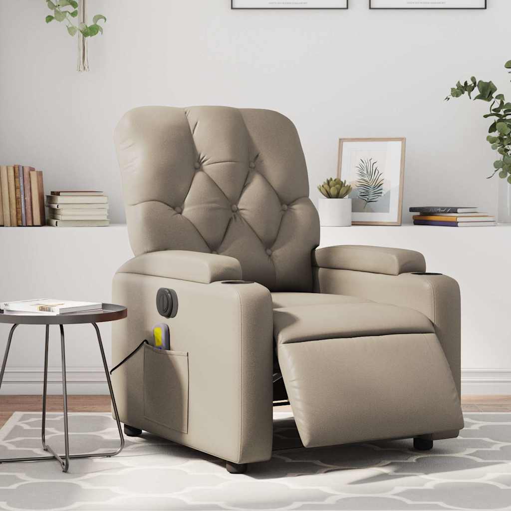 Fauteuil de massage inclinable électrique cappuccino similicuir - XIOS