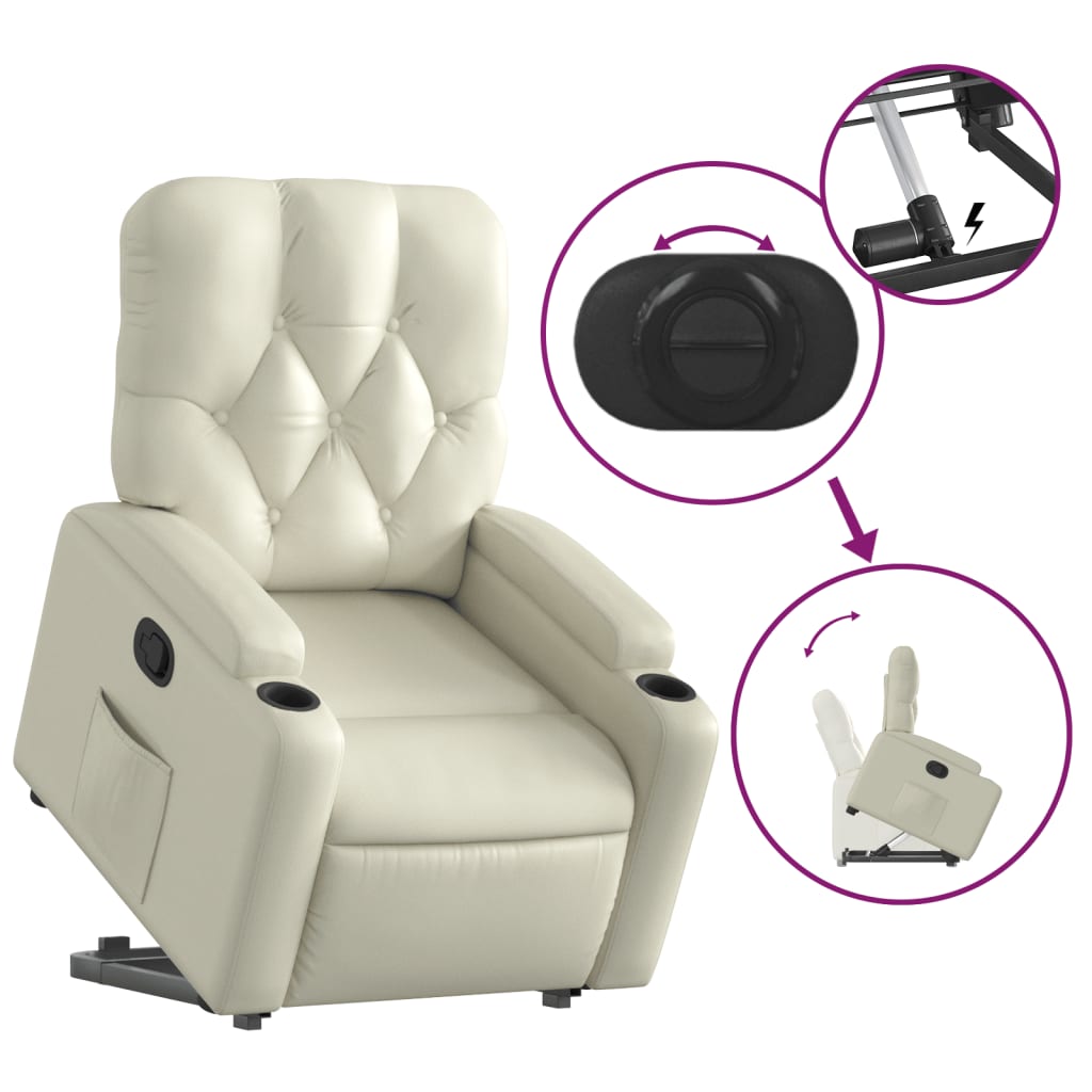 Fauteuil inclinable Crème Similicuir - XIOS