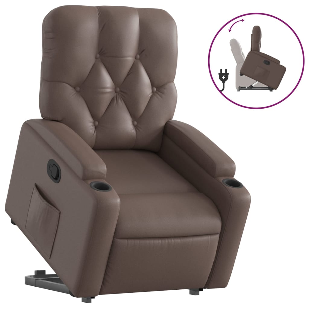 Fauteuil inclinable marron similicuir - XIOS