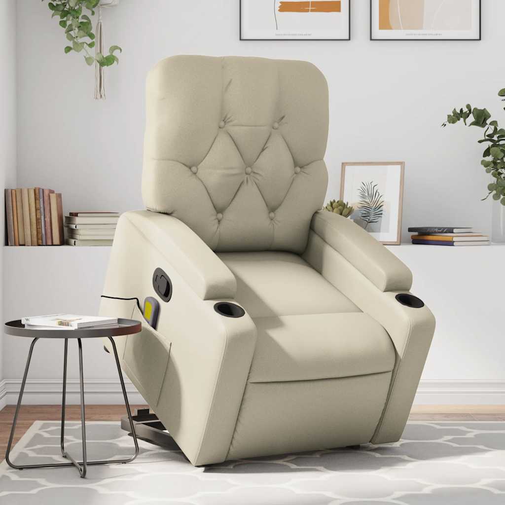 Fauteuil inclinable de massage Crème Similicuir - XIOS