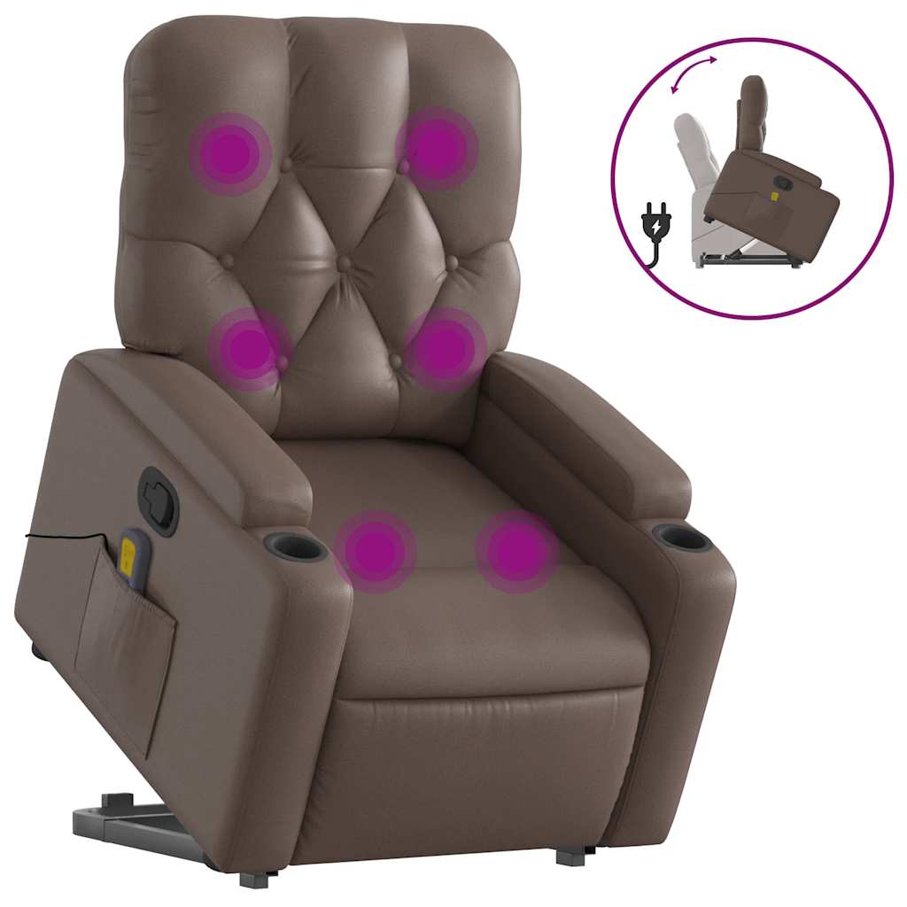 Fauteuil inclinable de massage Marron Similicuir - XIOS
