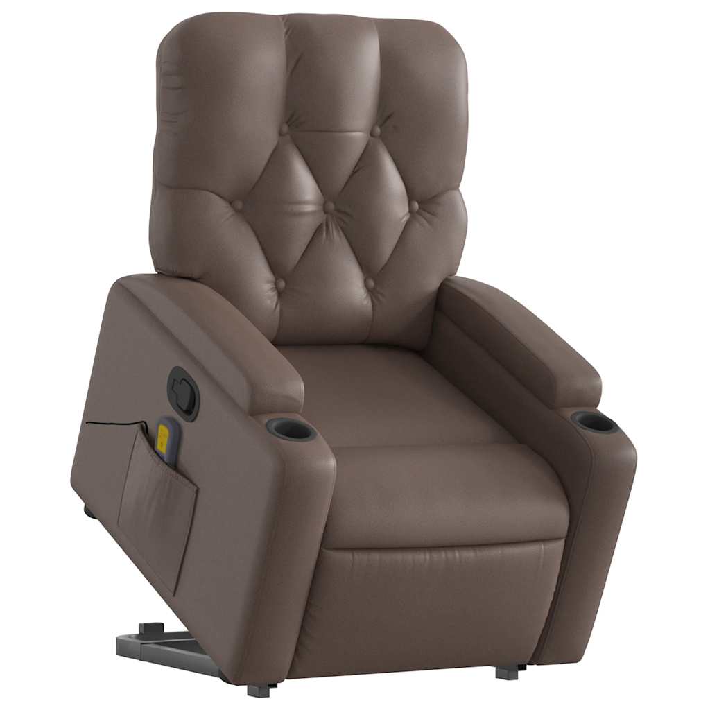 Fauteuil inclinable de massage Marron Similicuir - XIOS