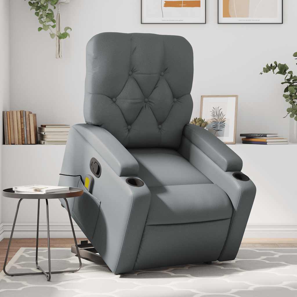 Fauteuil inclinable de massage Gris Similicuir - XIOS