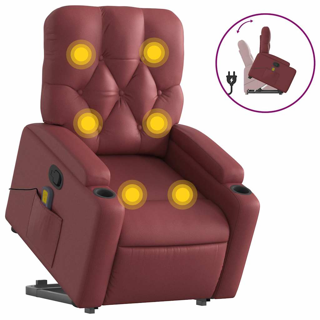 Fauteuil inclinable de massage Rouge bordeaux Similicuir - XIOS