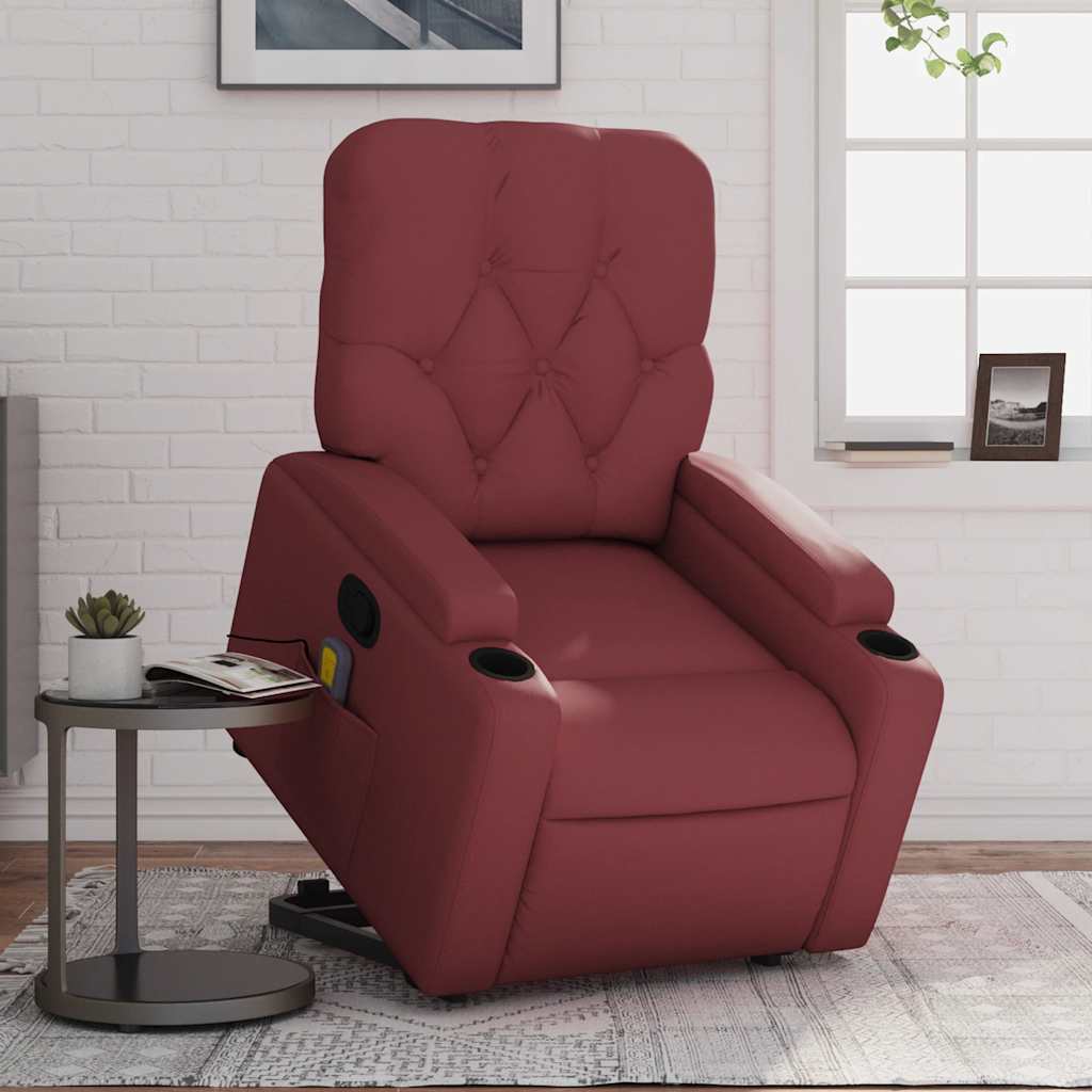 Fauteuil inclinable de massage Rouge bordeaux Similicuir - XIOS